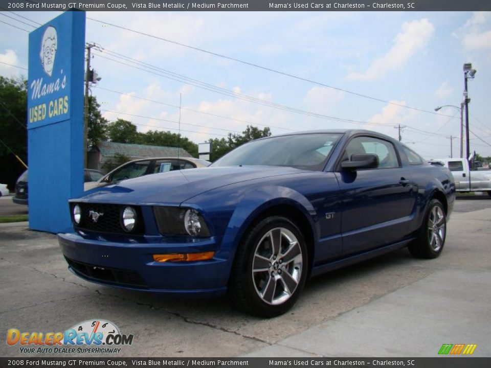 2008 Ford Mustang GT Premium Coupe Vista Blue Metallic / Medium Parchment Photo #4