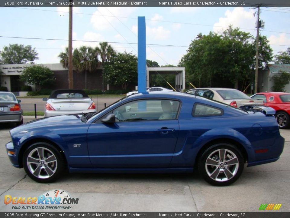 2008 Ford Mustang GT Premium Coupe Vista Blue Metallic / Medium Parchment Photo #5