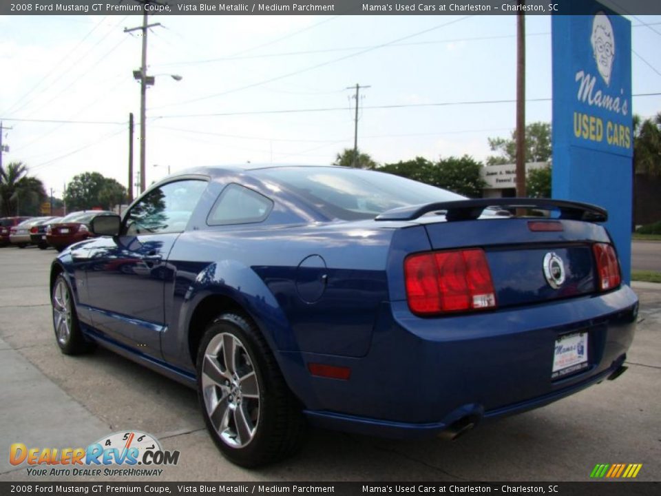 2008 Ford Mustang GT Premium Coupe Vista Blue Metallic / Medium Parchment Photo #6