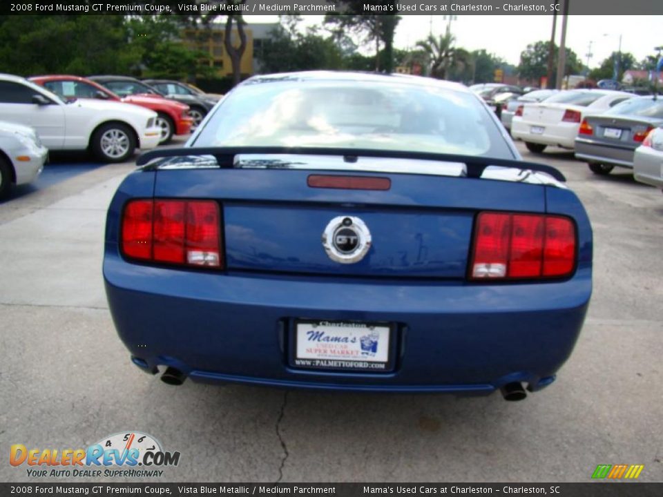 2008 Ford Mustang GT Premium Coupe Vista Blue Metallic / Medium Parchment Photo #7
