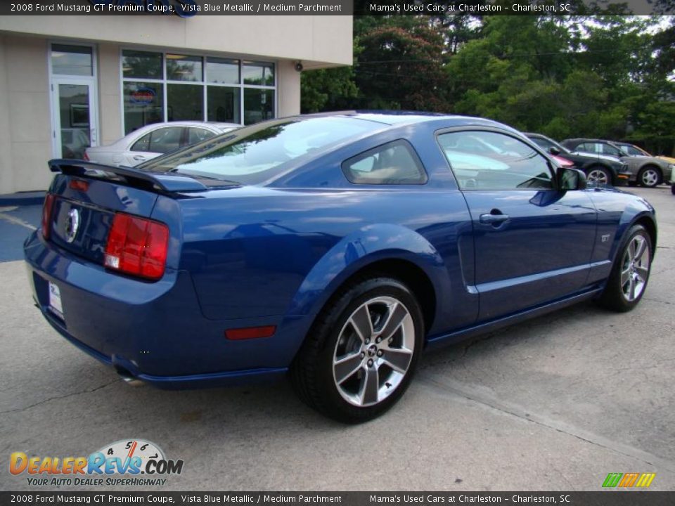 2008 Ford Mustang GT Premium Coupe Vista Blue Metallic / Medium Parchment Photo #8