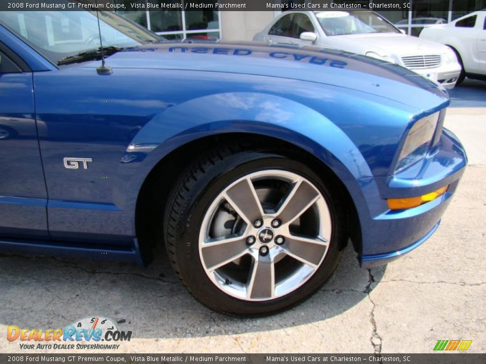 2008 Ford Mustang GT Premium Coupe Vista Blue Metallic / Medium Parchment Photo #30