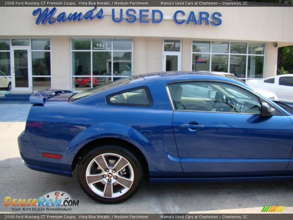 2008 Ford Mustang GT Premium Coupe Vista Blue Metallic / Medium Parchment Photo #33