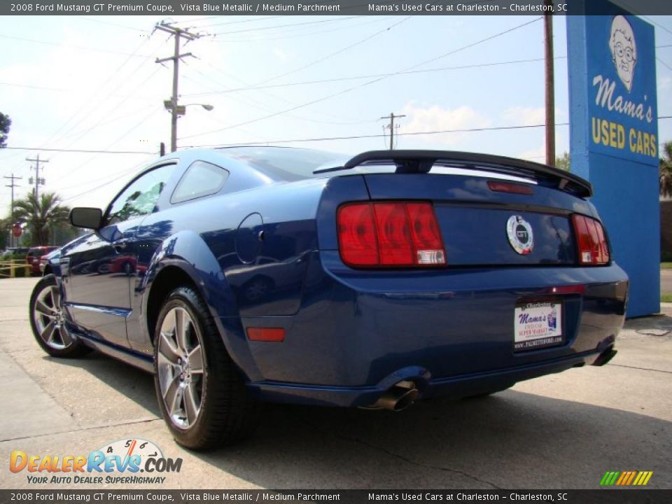 2008 Ford Mustang GT Premium Coupe Vista Blue Metallic / Medium Parchment Photo #34