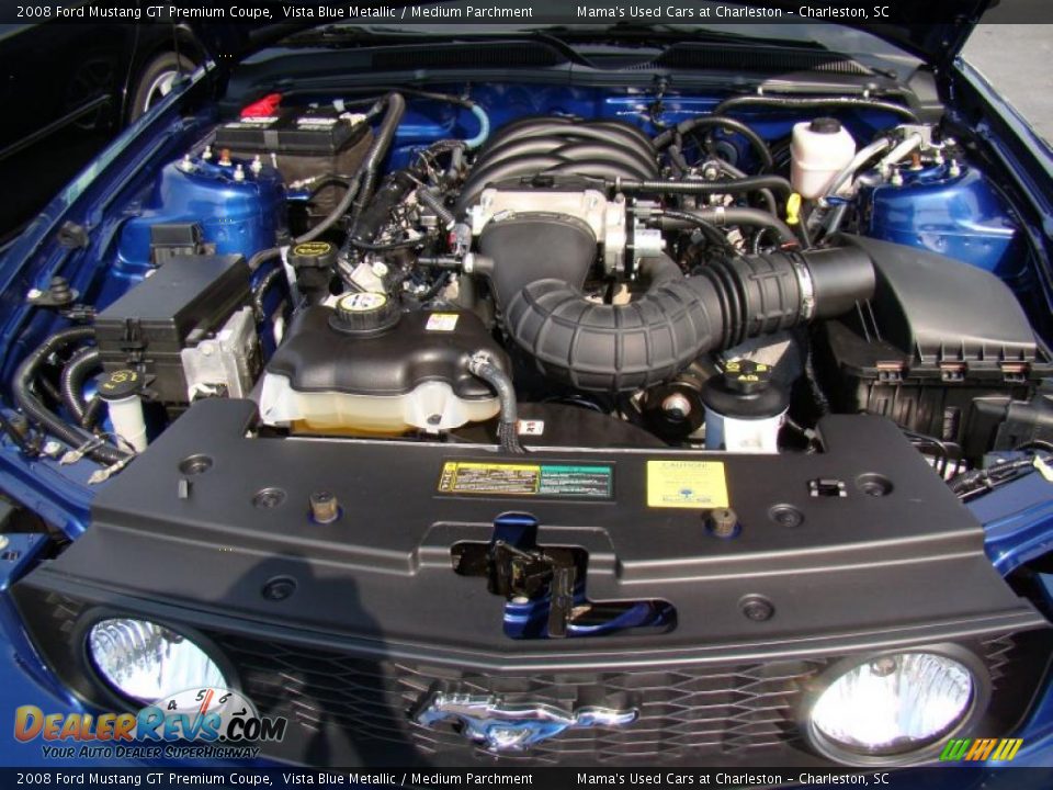 2008 Ford Mustang GT Premium Coupe Vista Blue Metallic / Medium Parchment Photo #35