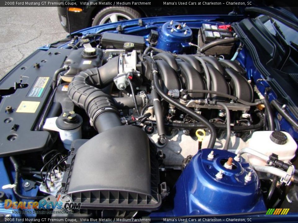 2008 Ford Mustang GT Premium Coupe Vista Blue Metallic / Medium Parchment Photo #36