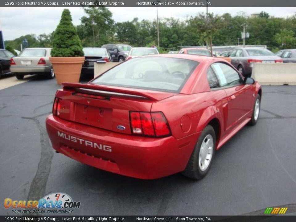 1999 Ford Mustang V6 Coupe Laser Red Metallic / Light Graphite Photo #3