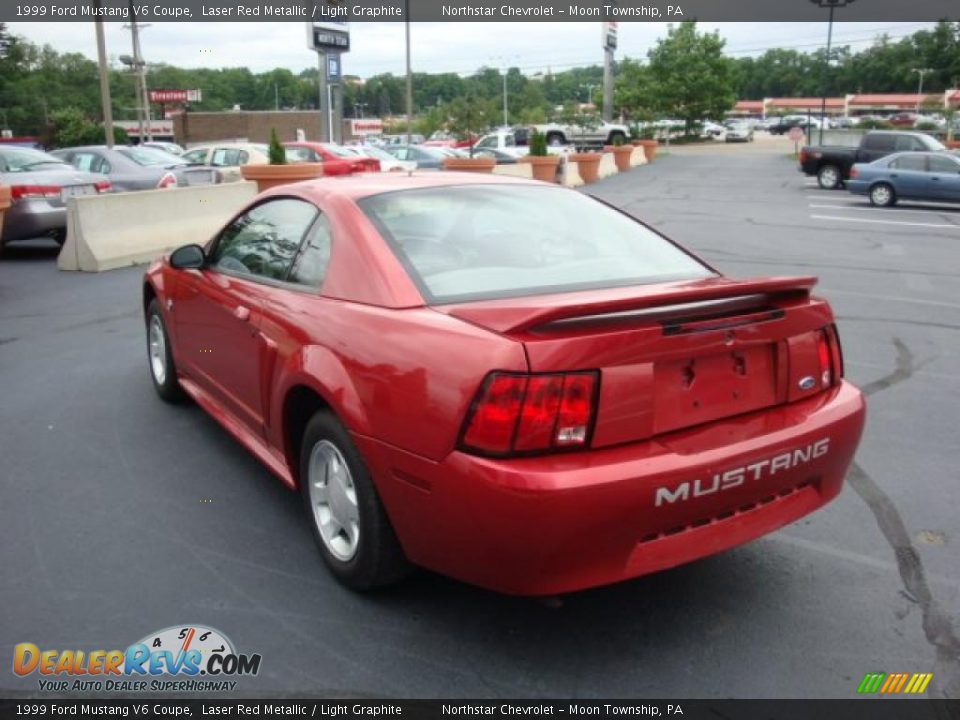 1999 Ford Mustang V6 Coupe Laser Red Metallic / Light Graphite Photo #4