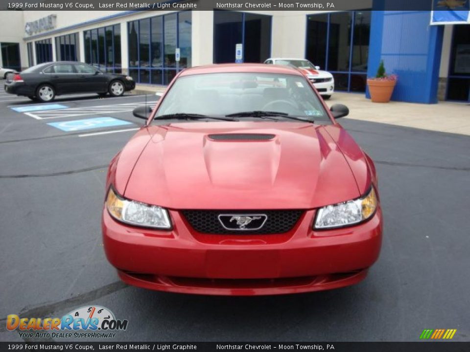1999 Ford Mustang V6 Coupe Laser Red Metallic / Light Graphite Photo #6