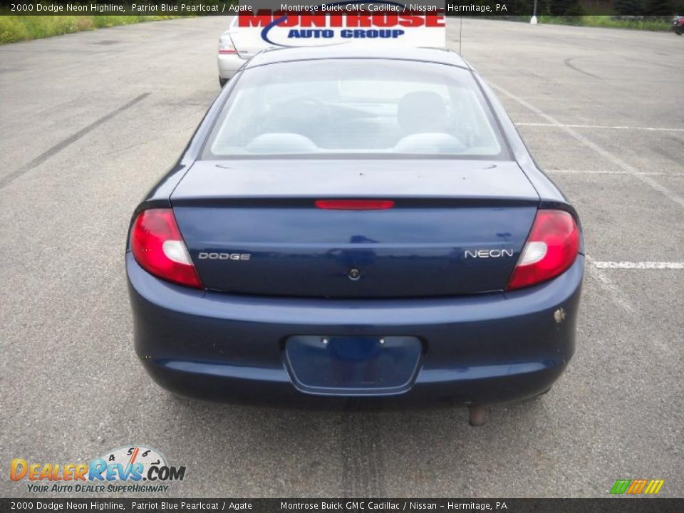2000 Dodge Neon Highline Patriot Blue Pearlcoat / Agate Photo #4