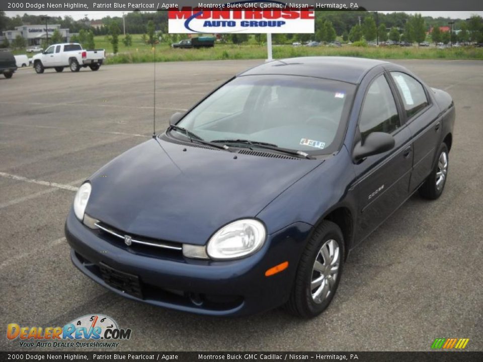 2000 Dodge Neon Highline Patriot Blue Pearlcoat / Agate Photo #19