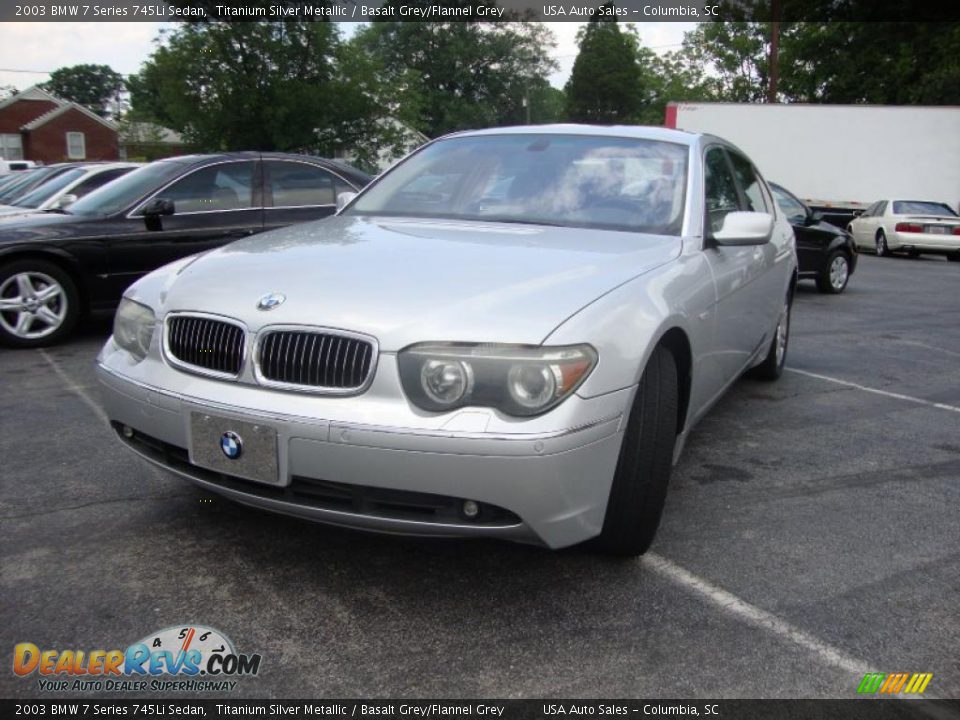 2003 BMW 7 Series 745Li Sedan Titanium Silver Metallic / Basalt Grey/Flannel Grey Photo #1