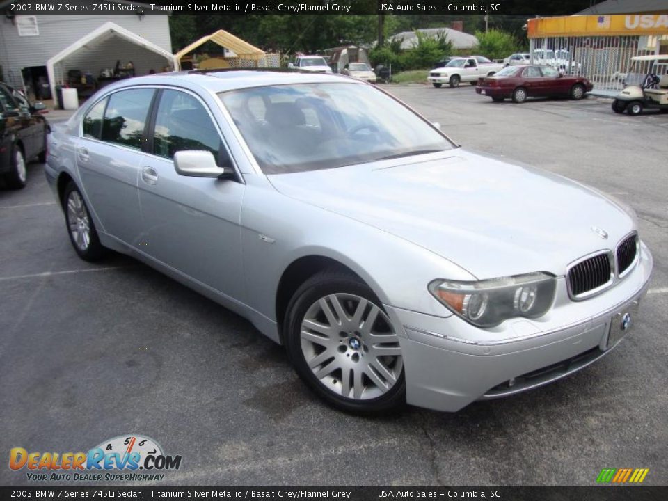 2003 BMW 7 Series 745Li Sedan Titanium Silver Metallic / Basalt Grey/Flannel Grey Photo #3