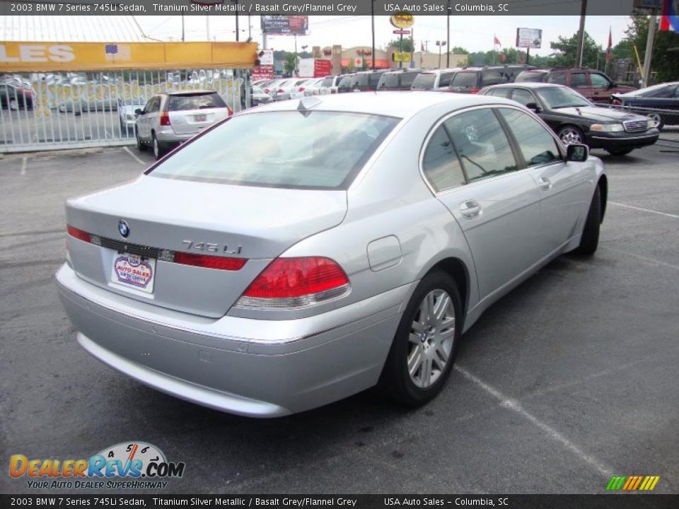 2003 BMW 7 Series 745Li Sedan Titanium Silver Metallic / Basalt Grey/Flannel Grey Photo #5