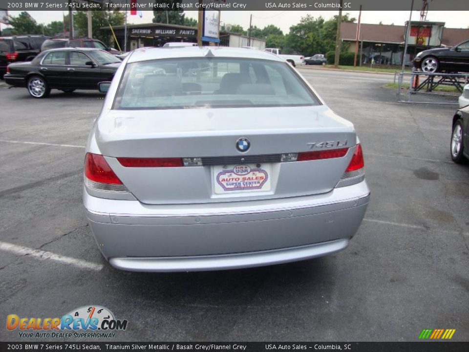 2003 BMW 7 Series 745Li Sedan Titanium Silver Metallic / Basalt Grey/Flannel Grey Photo #6