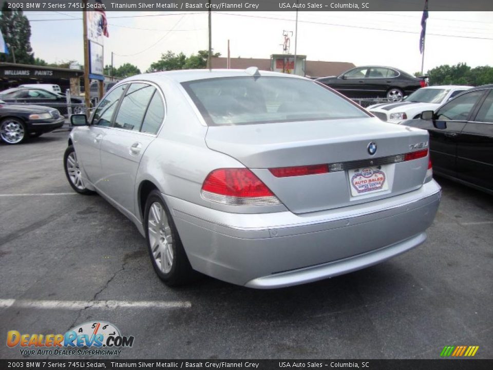 2003 BMW 7 Series 745Li Sedan Titanium Silver Metallic / Basalt Grey/Flannel Grey Photo #7