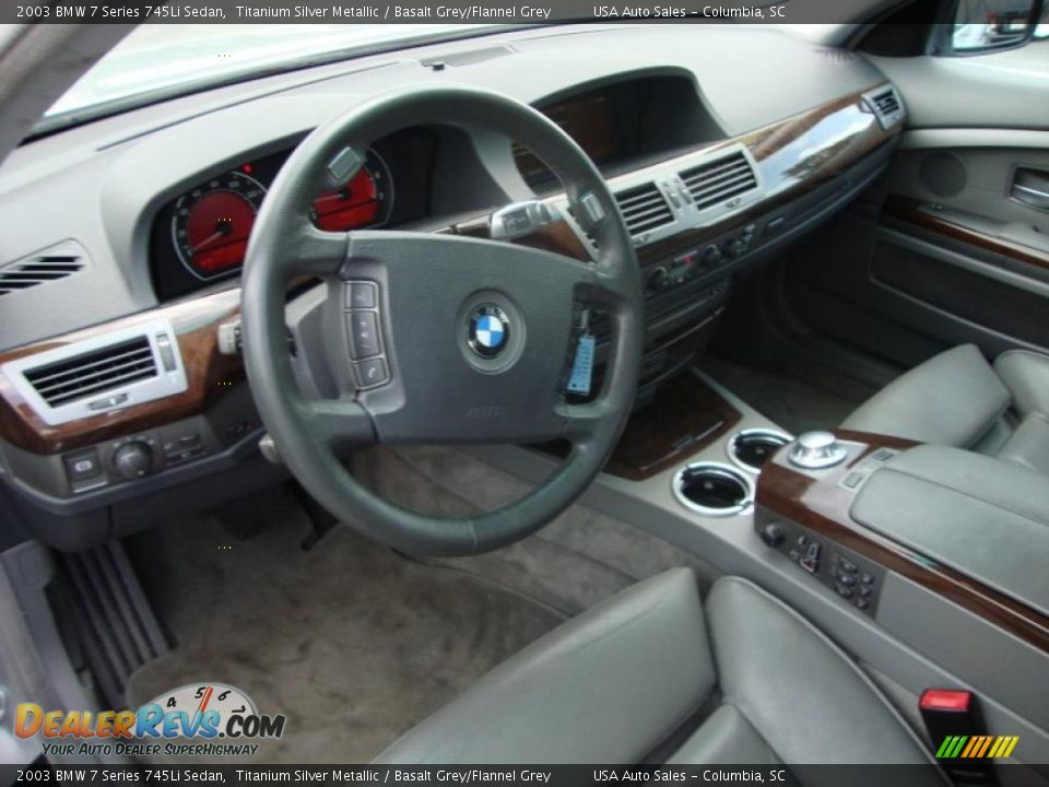 2003 BMW 7 Series 745Li Sedan Titanium Silver Metallic / Basalt Grey/Flannel Grey Photo #8