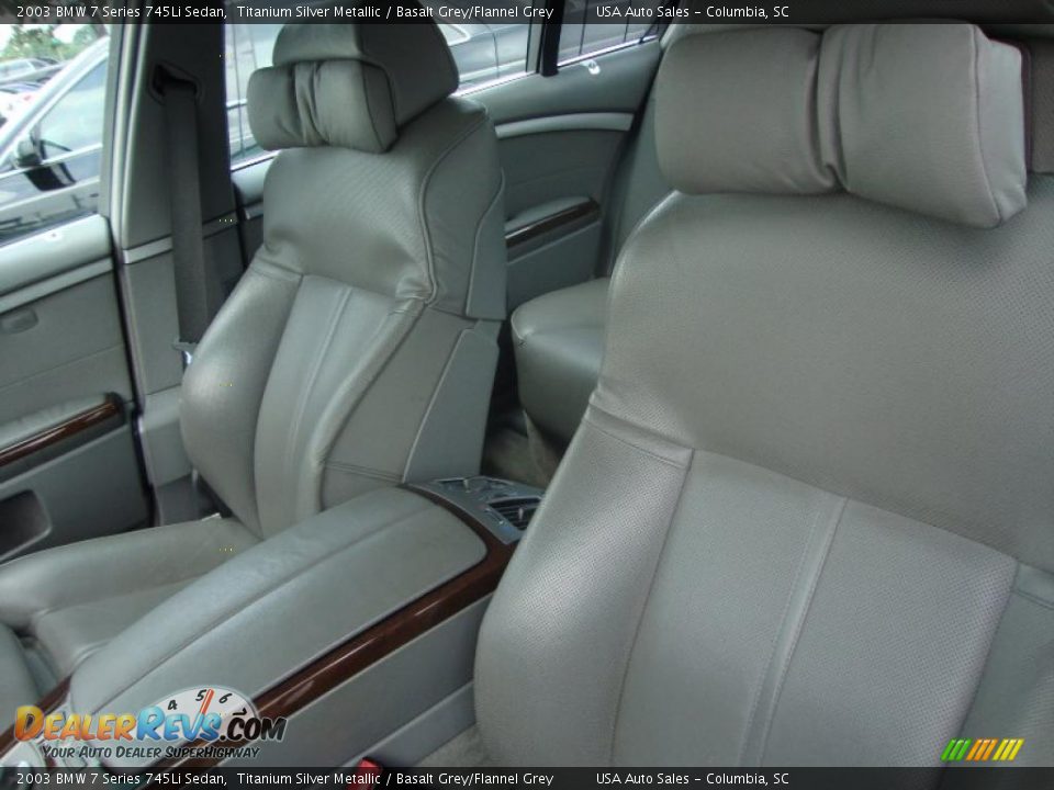 2003 BMW 7 Series 745Li Sedan Titanium Silver Metallic / Basalt Grey/Flannel Grey Photo #13