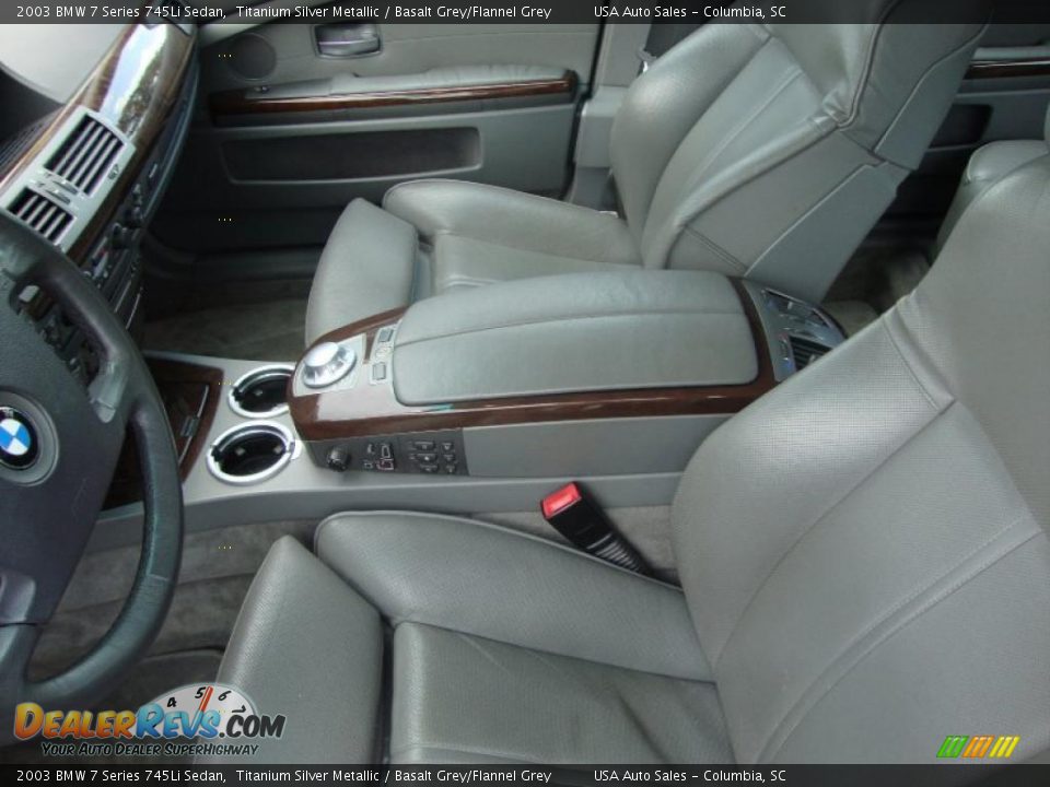 2003 BMW 7 Series 745Li Sedan Titanium Silver Metallic / Basalt Grey/Flannel Grey Photo #14