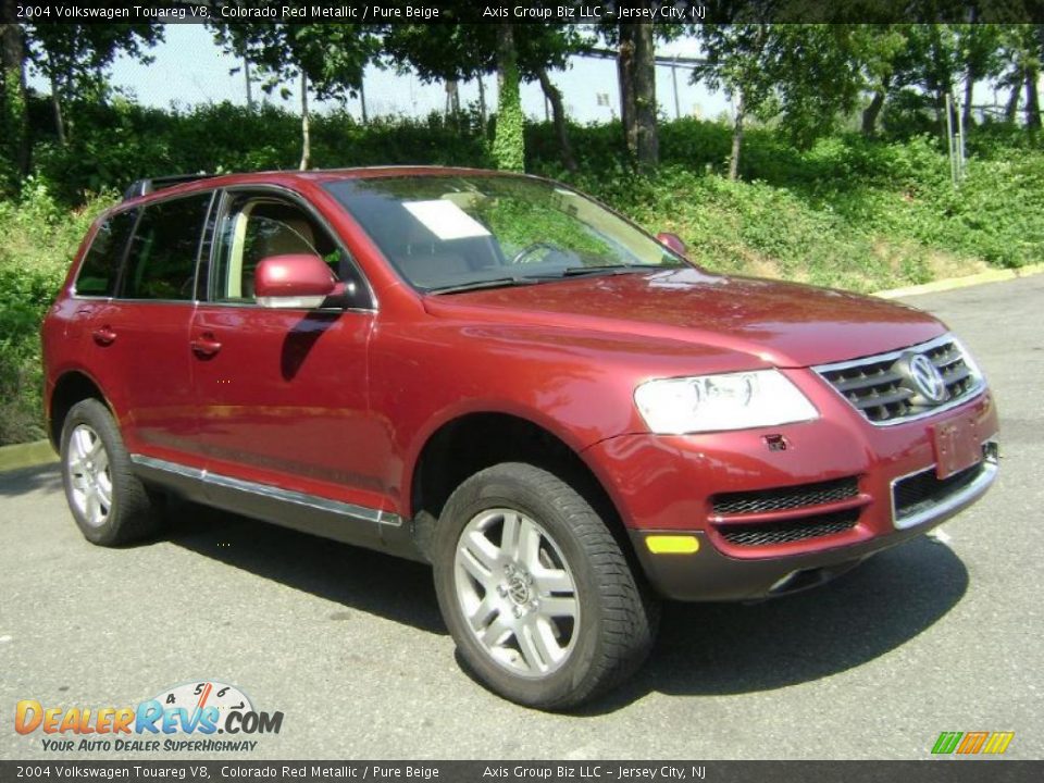 2004 Volkswagen Touareg V8 Colorado Red Metallic / Pure Beige Photo #2