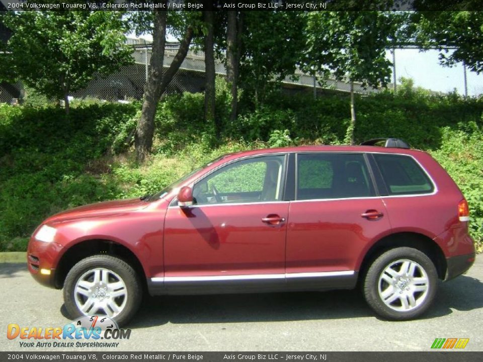 2004 Volkswagen Touareg V8 Colorado Red Metallic / Pure Beige Photo #4