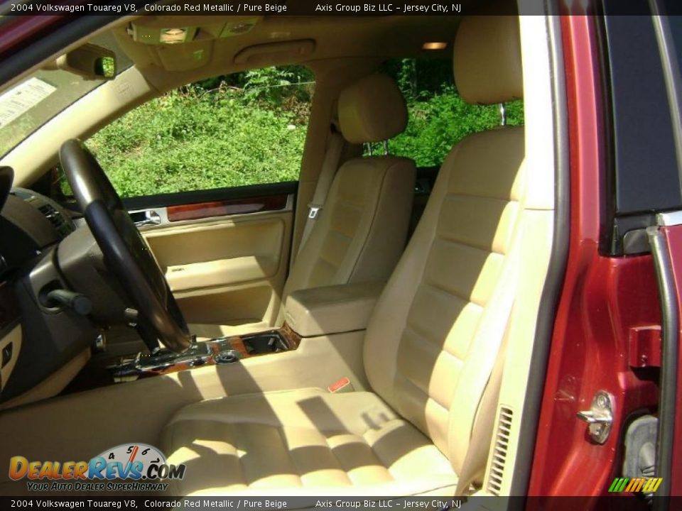 2004 Volkswagen Touareg V8 Colorado Red Metallic / Pure Beige Photo #16