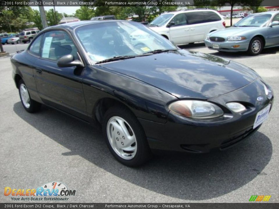 2001 Ford Escort ZX2 Coupe Black / Dark Charcoal Photo #7