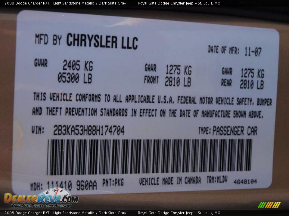 2008 Dodge Charger R/T Light Sandstone Metallic / Dark Slate Gray Photo #17