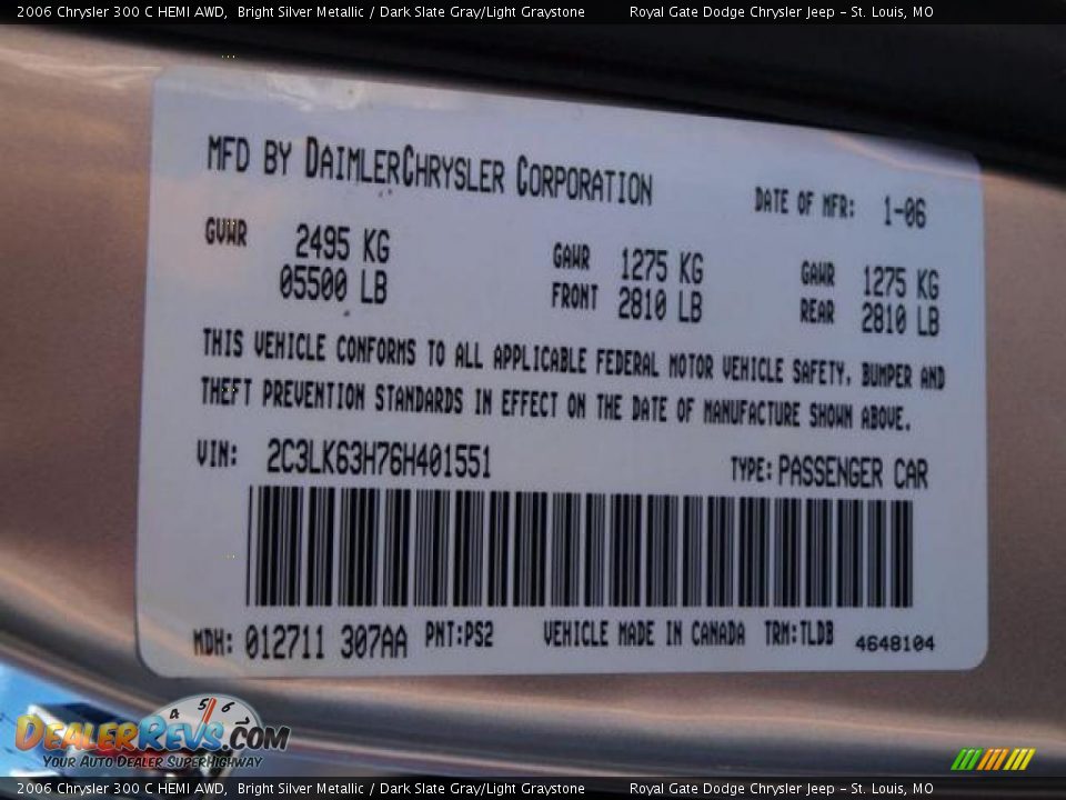 2006 Chrysler 300 C HEMI AWD Bright Silver Metallic / Dark Slate Gray/Light Graystone Photo #17