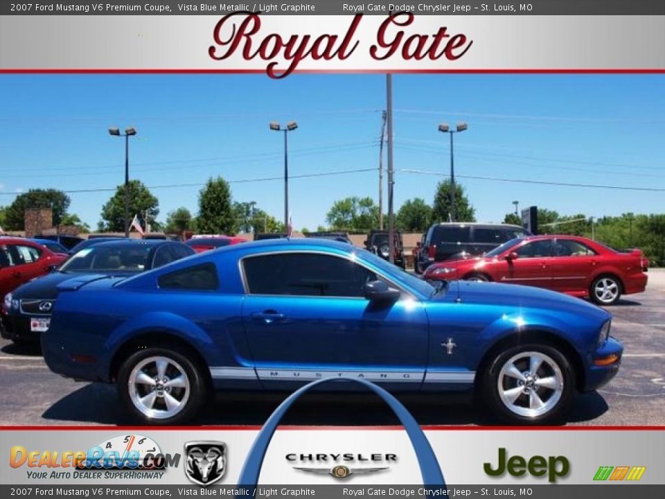 2007 Ford Mustang V6 Premium Coupe Vista Blue Metallic / Light Graphite Photo #1