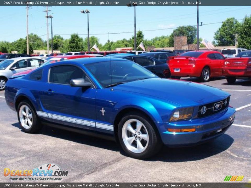 2007 Ford Mustang V6 Premium Coupe Vista Blue Metallic / Light Graphite Photo #2
