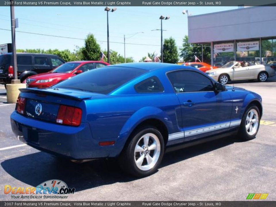 2007 Ford Mustang V6 Premium Coupe Vista Blue Metallic / Light Graphite Photo #3