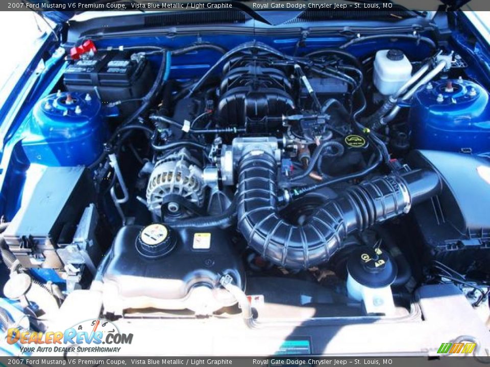 2007 Ford Mustang V6 Premium Coupe Vista Blue Metallic / Light Graphite Photo #7