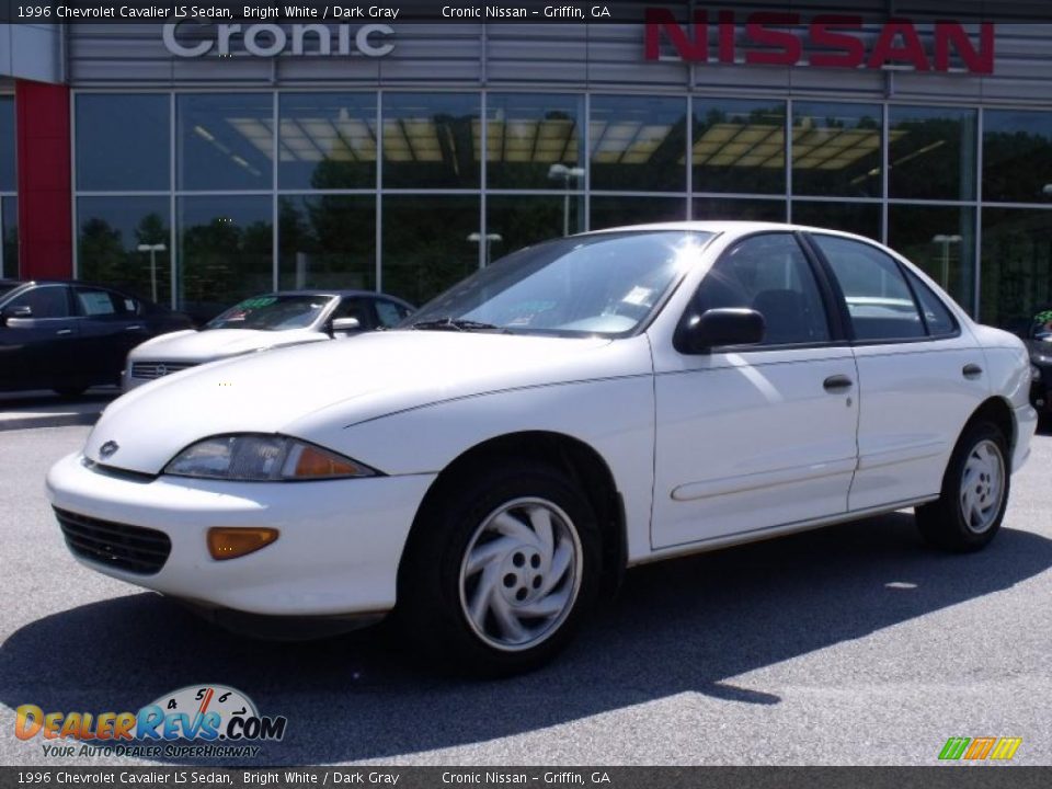 1996 Chevrolet Cavalier LS Sedan Bright White / Dark Gray Photo #1