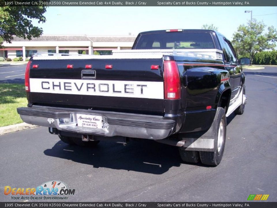 1995 Chevrolet C/K 3500 K3500 Cheyenne Extended Cab 4x4 Dually Black / Gray Photo #7