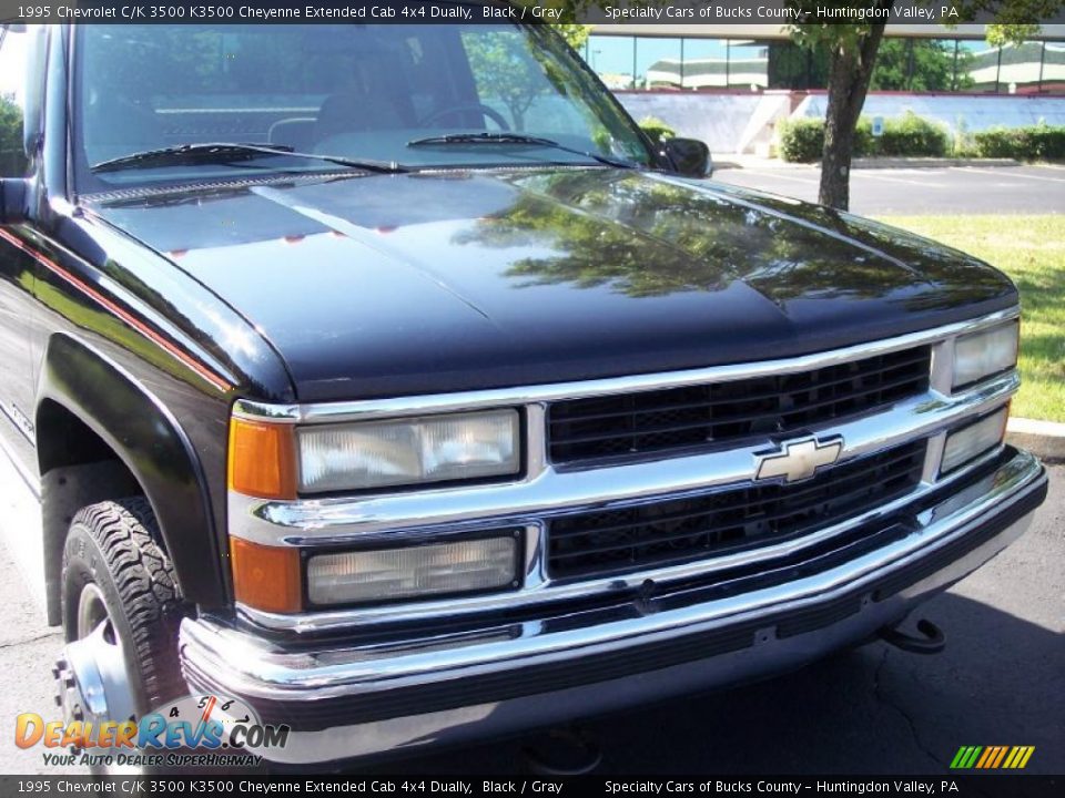 1995 Chevrolet C/K 3500 K3500 Cheyenne Extended Cab 4x4 Dually Black / Gray Photo #8