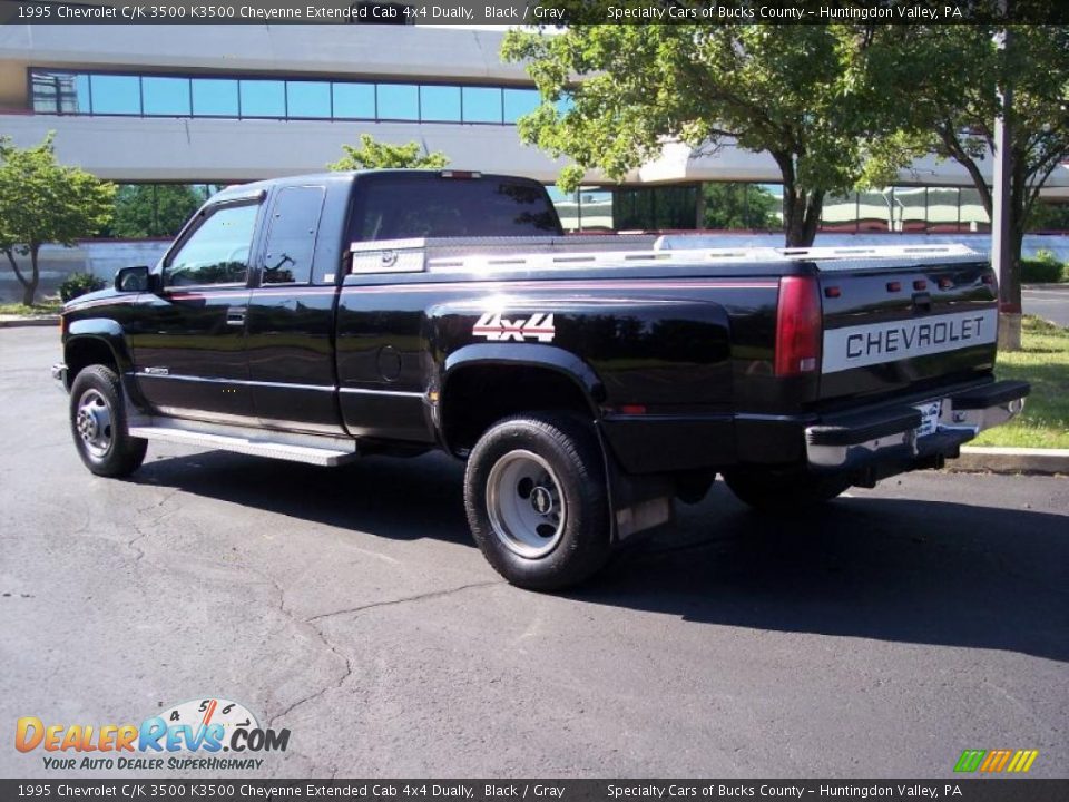 1995 Chevrolet C/K 3500 K3500 Cheyenne Extended Cab 4x4 Dually Black / Gray Photo #18