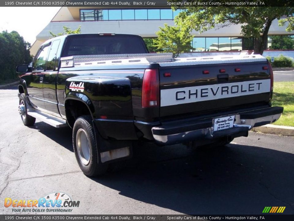 1995 Chevrolet C/K 3500 K3500 Cheyenne Extended Cab 4x4 Dually Black / Gray Photo #19
