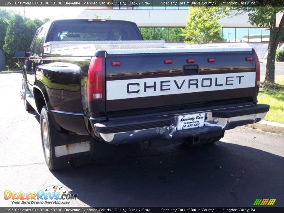 1995 Chevrolet C/K 3500 K3500 Cheyenne Extended Cab 4x4 Dually Black / Gray Photo #20