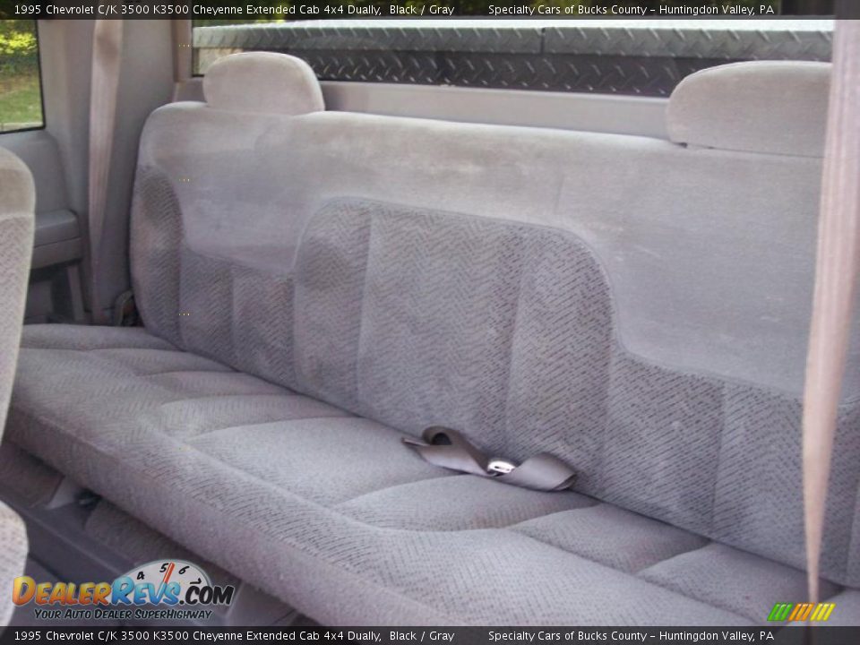 1995 Chevrolet C/K 3500 K3500 Cheyenne Extended Cab 4x4 Dually Black / Gray Photo #31