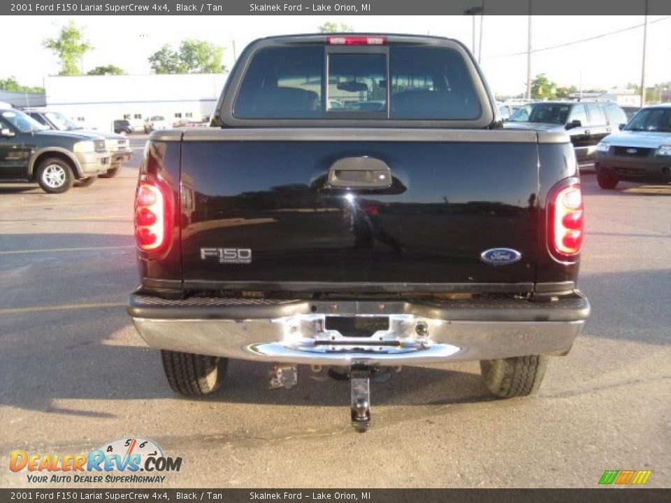 2001 Ford F150 Lariat SuperCrew 4x4 Black / Tan Photo #4
