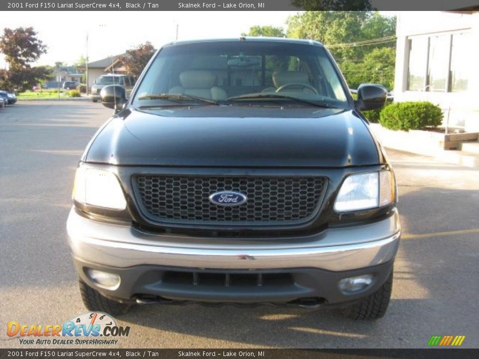 2001 Ford F150 Lariat SuperCrew 4x4 Black / Tan Photo #9