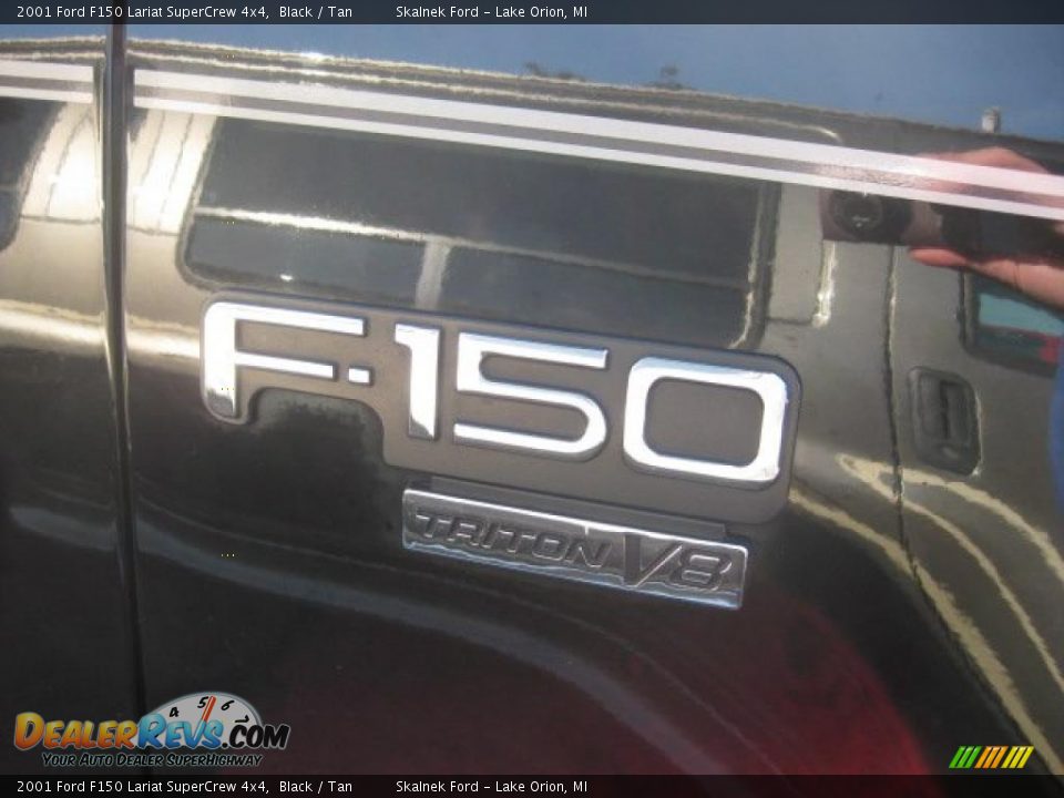 2001 Ford F150 Lariat SuperCrew 4x4 Black / Tan Photo #14