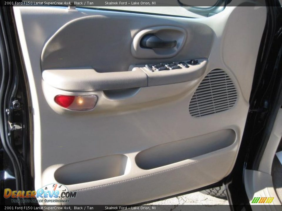 2001 Ford F150 Lariat SuperCrew 4x4 Black / Tan Photo #22