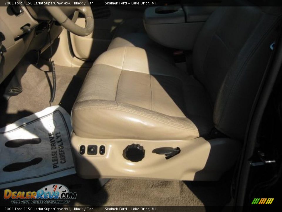 2001 Ford F150 Lariat SuperCrew 4x4 Black / Tan Photo #23