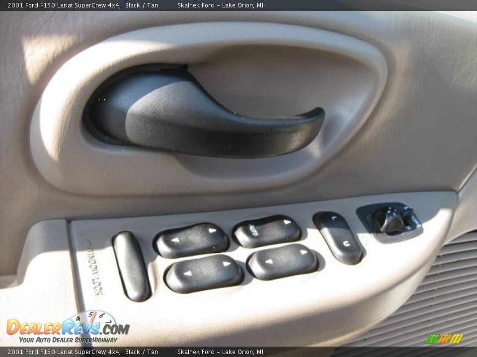 2001 Ford F150 Lariat SuperCrew 4x4 Black / Tan Photo #25