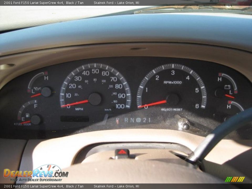 2001 Ford F150 Lariat SuperCrew 4x4 Black / Tan Photo #28