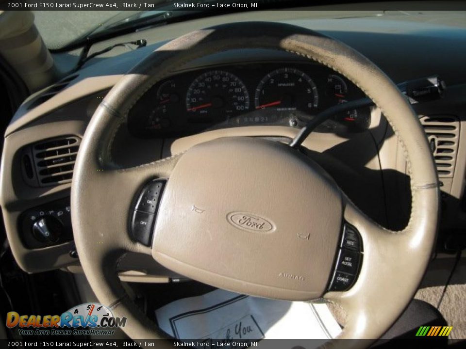 2001 Ford F150 Lariat SuperCrew 4x4 Black / Tan Photo #29
