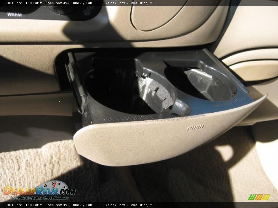 2001 Ford F150 Lariat SuperCrew 4x4 Black / Tan Photo #32