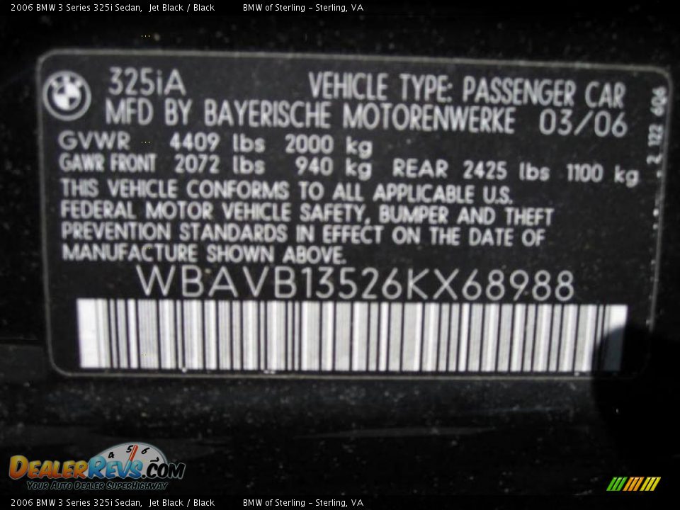 2006 BMW 3 Series 325i Sedan Jet Black / Black Photo #17